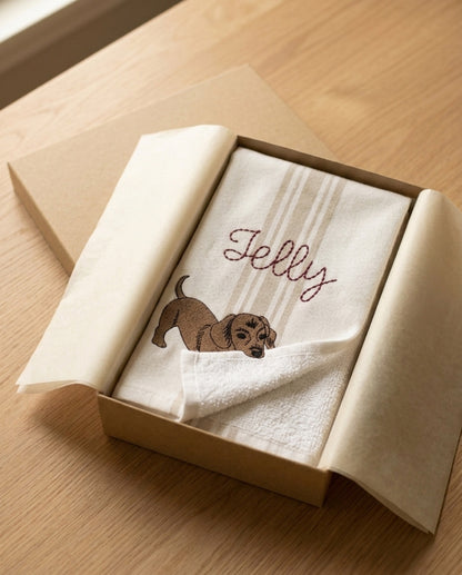 Unwrapping the towel from tissue paper